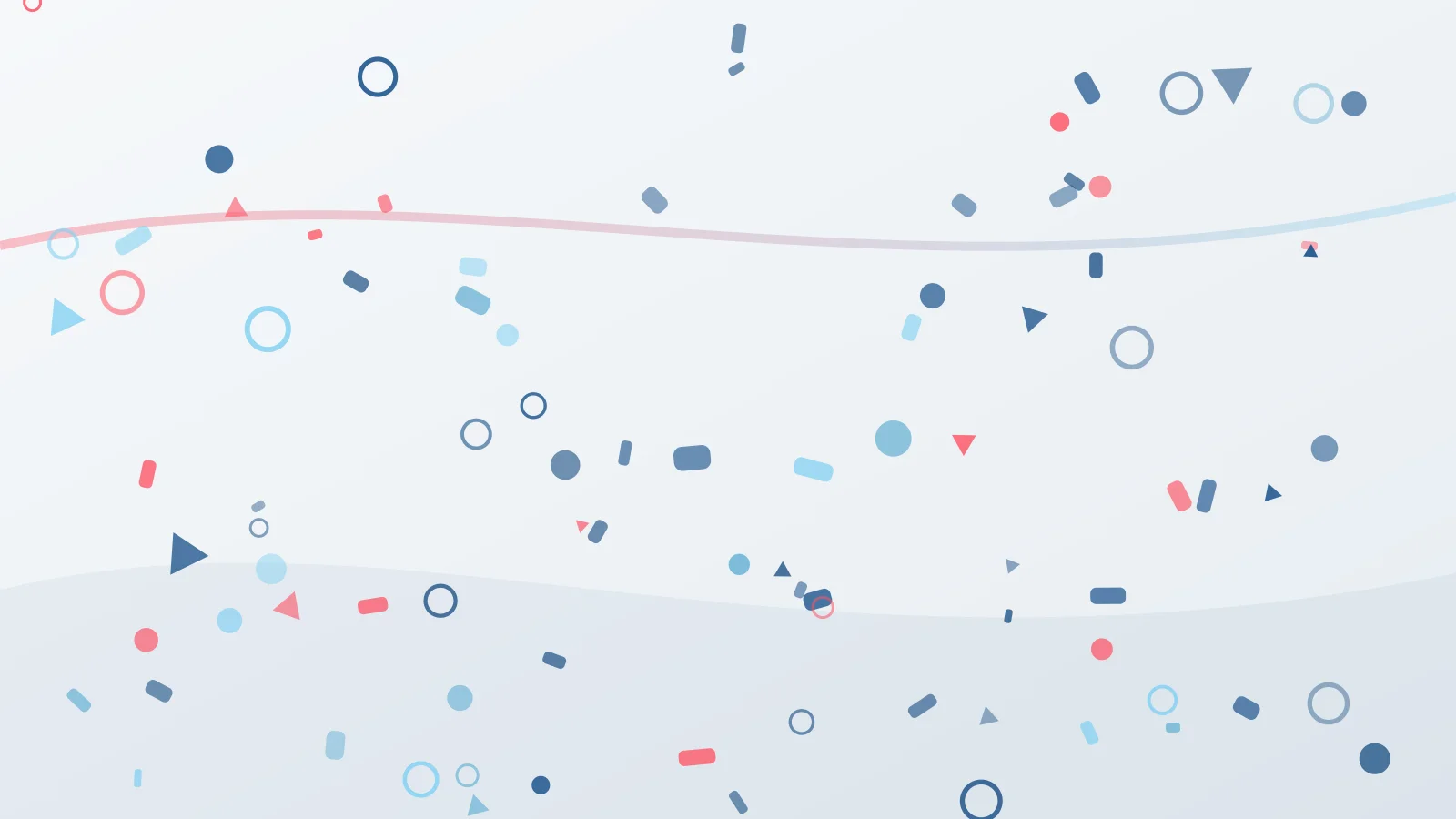 Illustration abstraite de confettis aux couleurs de l'OCC évoquant la fête et les cadeaux